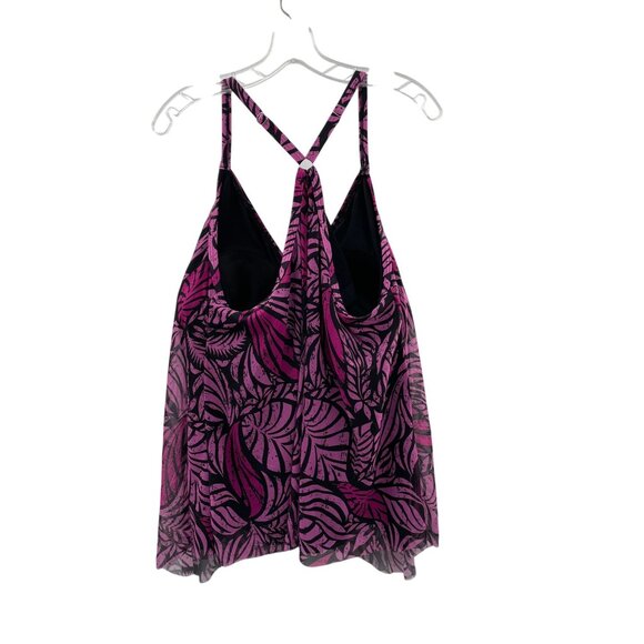 Swimsuits for All Tankini Top Womens 24 Used Black Pink/Purple - Picture 2 of 16